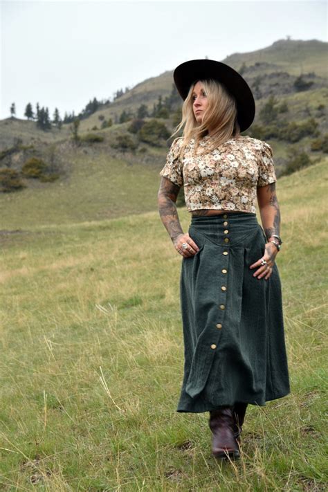 Green Lacey Jean Homestead Skirt In 2020 Prairie Skirt Skirts Clothes