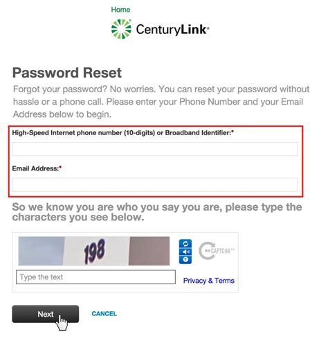 Centurylink Password Reset