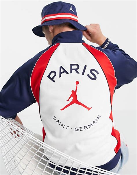 Nike Jordan Paris Saint Germain Track Jacket In Navy And White Asos