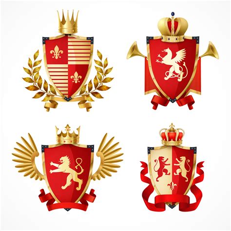 Heraldic Coat Of Arms Set Vector Art At Vecteezy