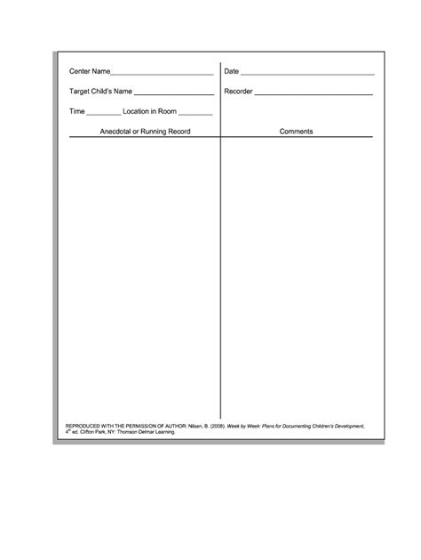 Anecdotal Record Template Fill Out And Sign Online Dochub