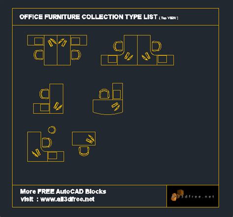 Free Cad Blocks Office Furniture Collection 11