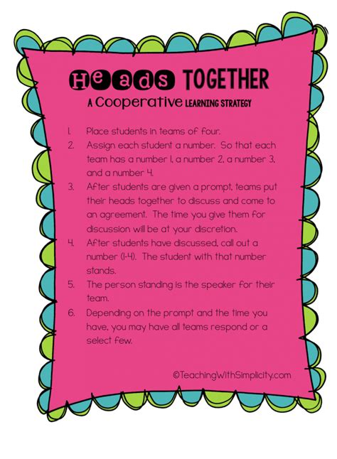 Heads Together ~ A Cooperative Learning Strategy - Mandy Neal | Cooperative learning ...