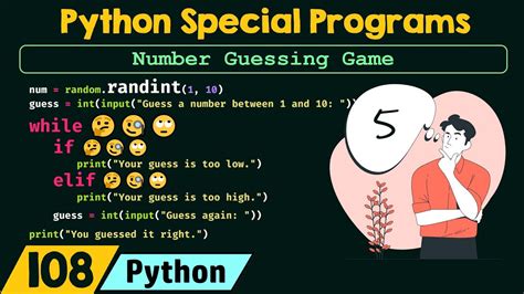 Python Special Programs Number Guessing Game Youtube