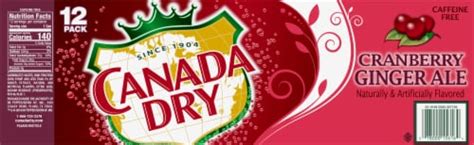 Canada Dry Caffeine Free Cranberry Ginger Ale Soda Cans 12 Pk 12 Fl