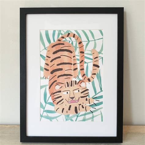 Crouching Tiger Plant Illustrated Wall Art Print By Syd Co