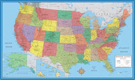24x36 United States Usa Classic Elite Wall Map Laminated Uk