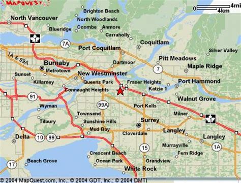 Road Map Surrey Road Map Of Surrey British Columbia