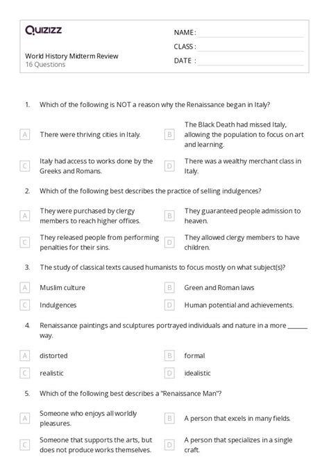 50 World History Worksheets For 10th Grade On Quizizz Free And Printable