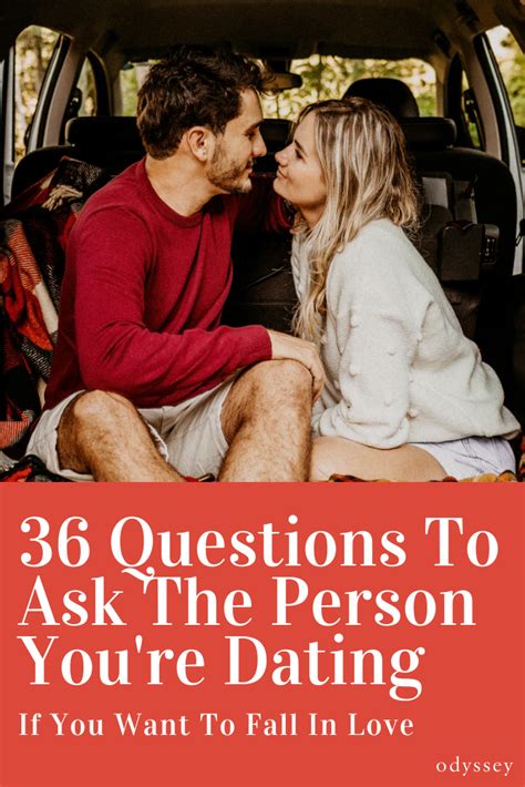 Share the whole list of questions with him or her, so you can take turns prompting the other. 36 Questions To Ask The Person You're Dating If You Want ...
