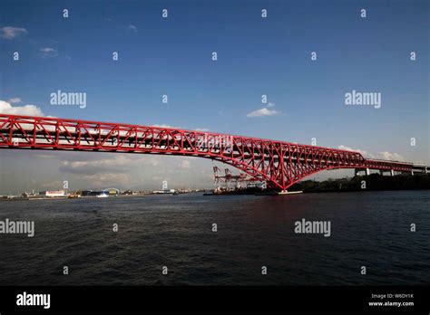 View Of The Worlds Third Longest Cantilever Truss Span Minato Bridge