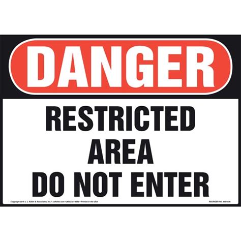 Danger Restricted Area Do Not Enter Sign OSHA