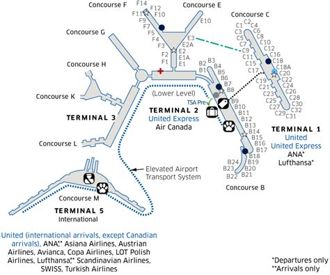 Chicago Ohare Intl Ord Airport Map United Airlines