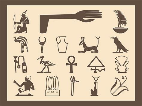 Conjunto de vetores de símbolos egípcios eps UIDownload