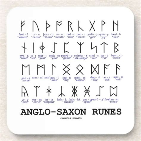 Anglo Saxon Runes Linguistics Cryptography Coaster Zazzle Anglo