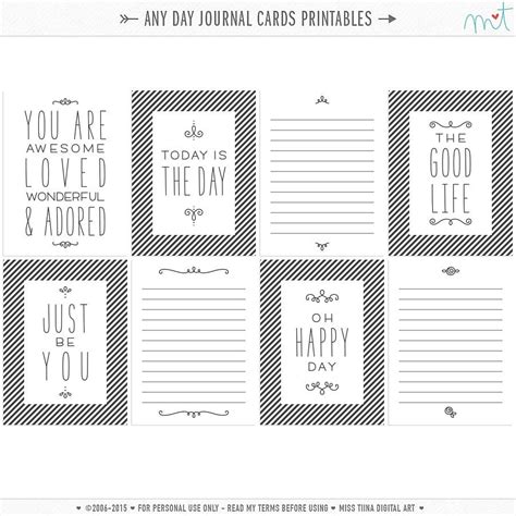 Journal Cards Project Life Free Printable Journal Cards Project