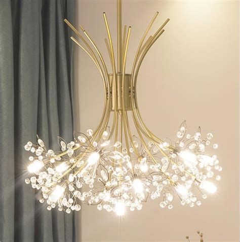 Fancy Crystal Chandeliers Lights Shining Dining Room Pendant Lamp