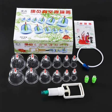 12 Pcs Massage Vacuum Cupping Set Thicker Magnetic Aspirating Cupping Cans Cupuncture Massage