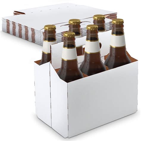 Mt Products White Cardboard 6 Pack Carrier12 Oz Bottle Holder