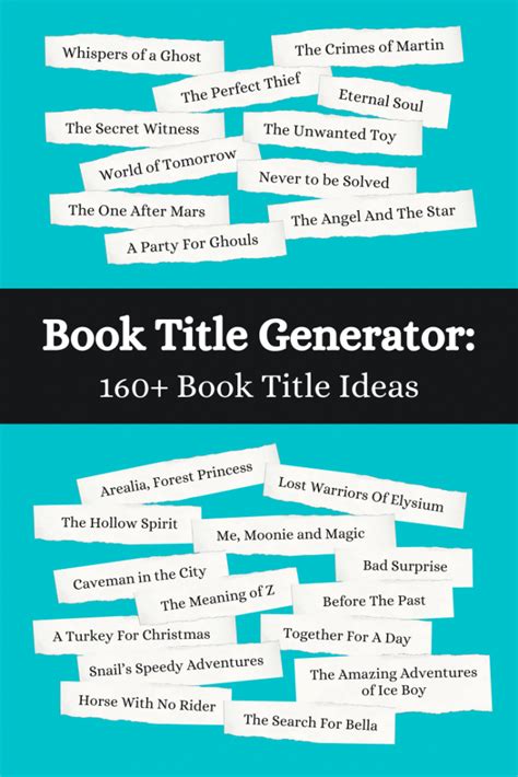 Book Title Generator 160 Book Title Ideas 📚 Imagine Forest 2022
