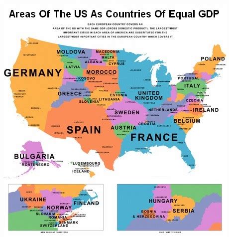 Get a full comparison between switzerland vs united states. Map of US states compared to other countries by GDP