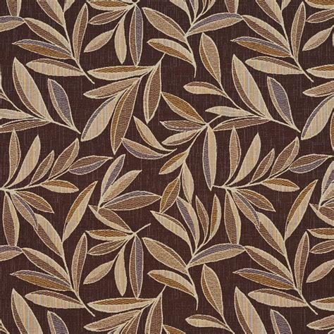 Beige And Brown Fall Foliage Tapestry Upholstery Fabric