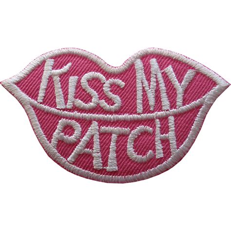 Kiss My Patch Iron Sew On T Shirt Jeans Jacket Bag Pink Lips Embroider