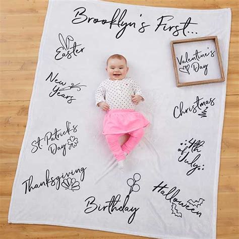 Download Baby's First Holiday Milestone Personalized Plush Fleece ...