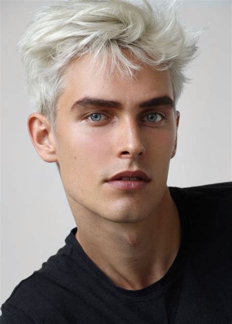 Pin By 𖨆 On Boys White Hair Men Men Blonde Hair Blonde Guys