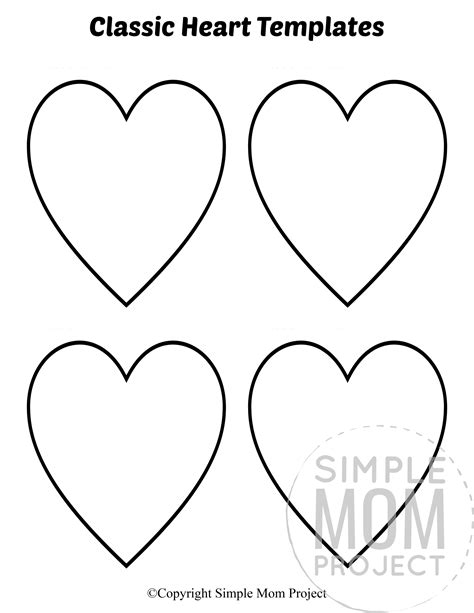 Free Printable Small Heart Shape Templates In 2020 With Images