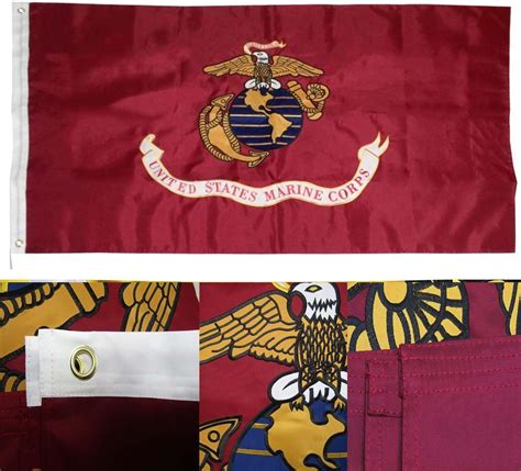 ega marines usmc marine corps 3 by 5 foot 3x5 ft strongest embroidered double