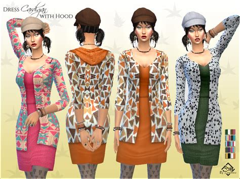 The Sims Resource Dress Cardigan With Hood