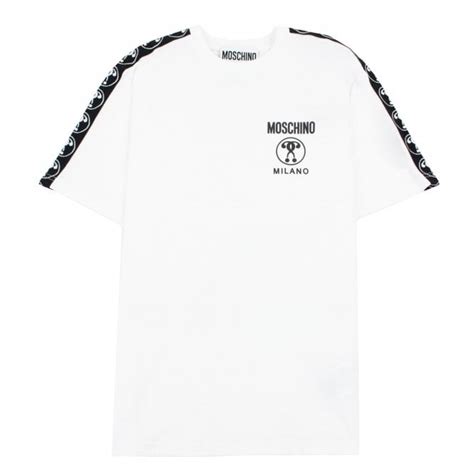 Moschino Couture Double Question Mark Organic Cotton Tshirt White Onu