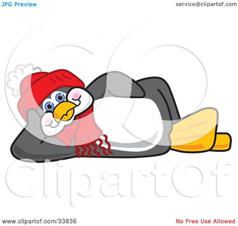 Clipart Illustration Of A Relaxed Penguin Mascot Cartoon