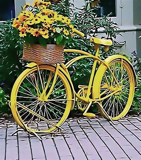 Bicycle Decor Bicycle Art Bike Planter Bicycle Painting Home