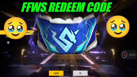 Ffws Today Redeem Code 😥 Free Fire Today New Redeem Codes Youtube