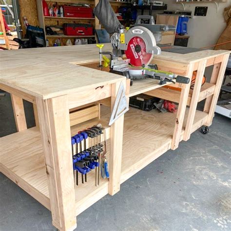 Diy Mobile Workbench With Ryobi Table Saw And Miter Saw Tylynn M