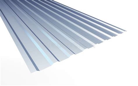 Corrugated Metal Sheet On White Background Stock Illustration