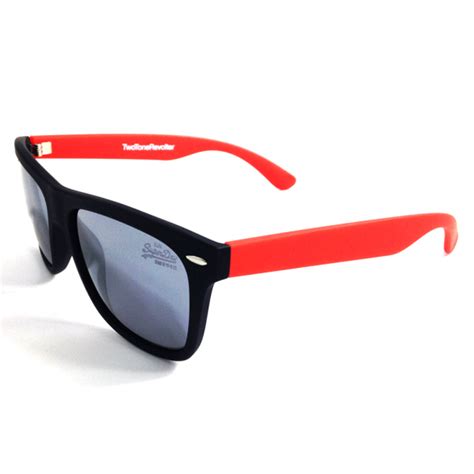 Superdry Superdry Two Tone Revolter Wayfarer Sunglasses Black Orange