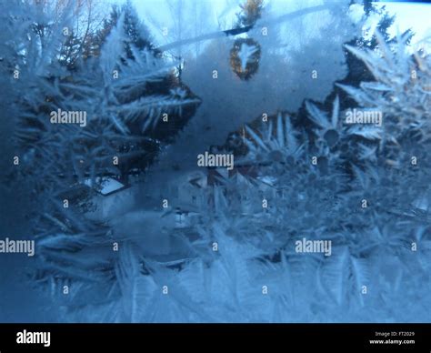 Frost On Window Stock Photo Alamy