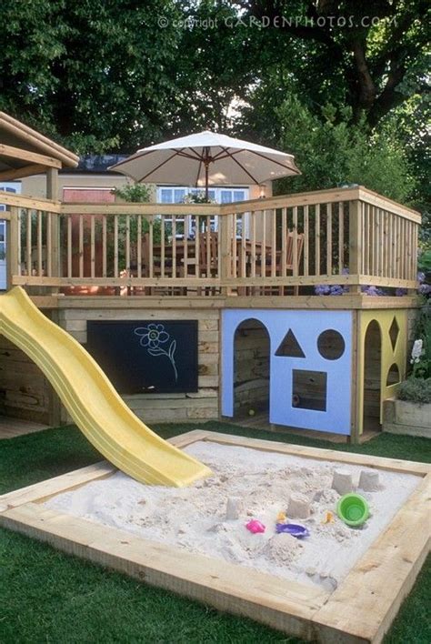Childrens Play Area Built In Under Deck Complete With Slide Not What