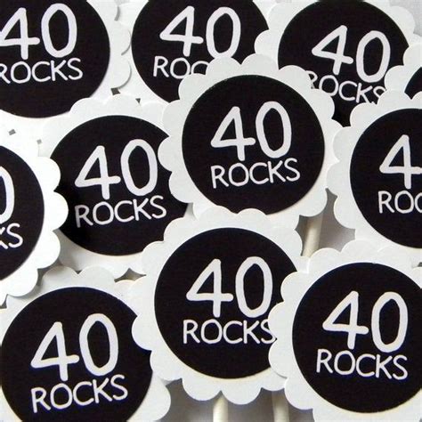40 Rocks 40th Birthday Cupcake Toppers Set Of 12 Etsy 40th Birthday