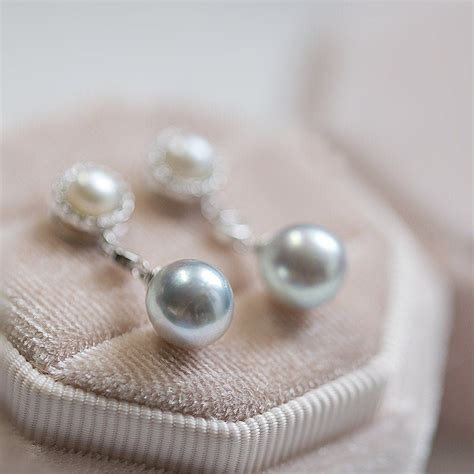 Designer Style Japanese Akoya Pearl Dangle Earrings With Sterling