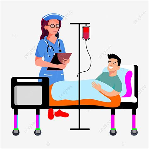 Cuidado De Cabecera Enfermera Delement De Dibujos Animados Paciente