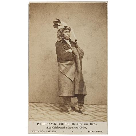 Cdv Of Hole In The Day Po Go Nay Ke Shick The Celebrated Chippewa