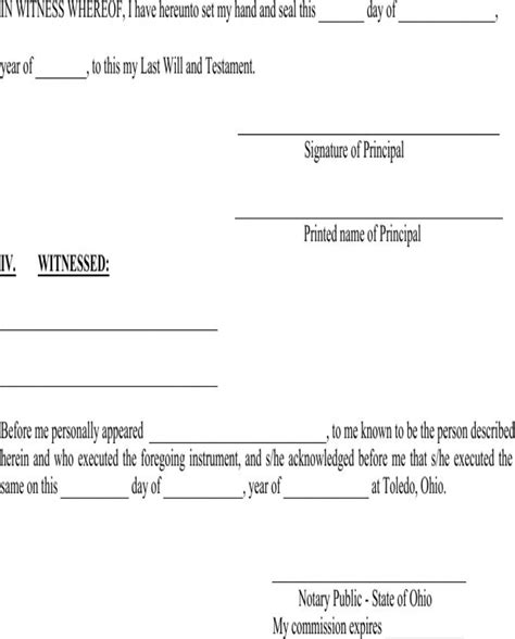 Download Ohio Last Will And Testament Form For Free Page 2 Formtemplate