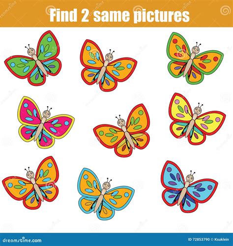 Find Two Same Pictures Vector Color Set Of Fishes