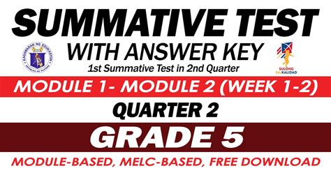 Grade Summative Test With Answer Key Modules Nd Quarter
