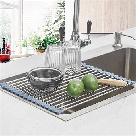Roll Up Dish Drying Rack Seropy Over The Sink Dish Drying Rack Kitchen