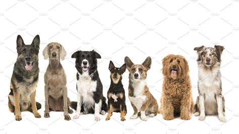 Group Different Kind Of Dog Breeds High Quality Stock Photos